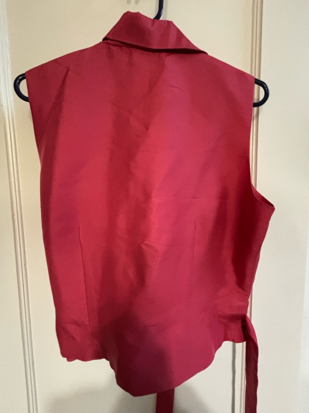 Ice Sleeveless Wrap Blouse in Rich Raspberry - Picture 4 of 7